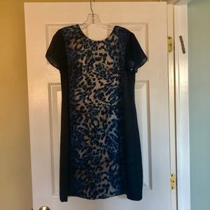 Vince Camuto Size 8 Blue Cheetah Tunic Dress
